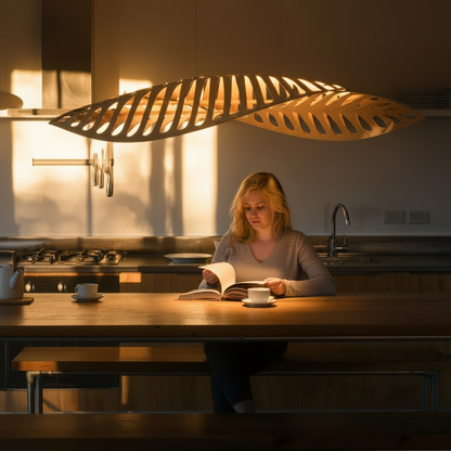 Hikari Wood Pendant Chandelier – Modern Sculptural Ceiling Light