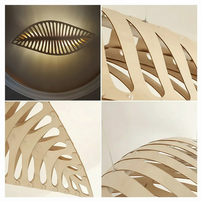 Hikari Wood Pendant Chandelier – Modern Sculptural Ceiling Light