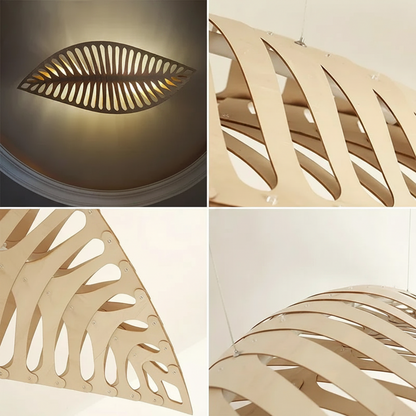 Hikari Wood Pendant Chandelier – Modern Sculptural Ceiling Light