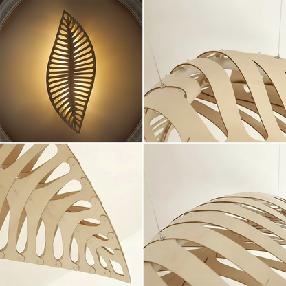 Hikari Wood Pendant Chandelier – Modern Sculptural Ceiling Light