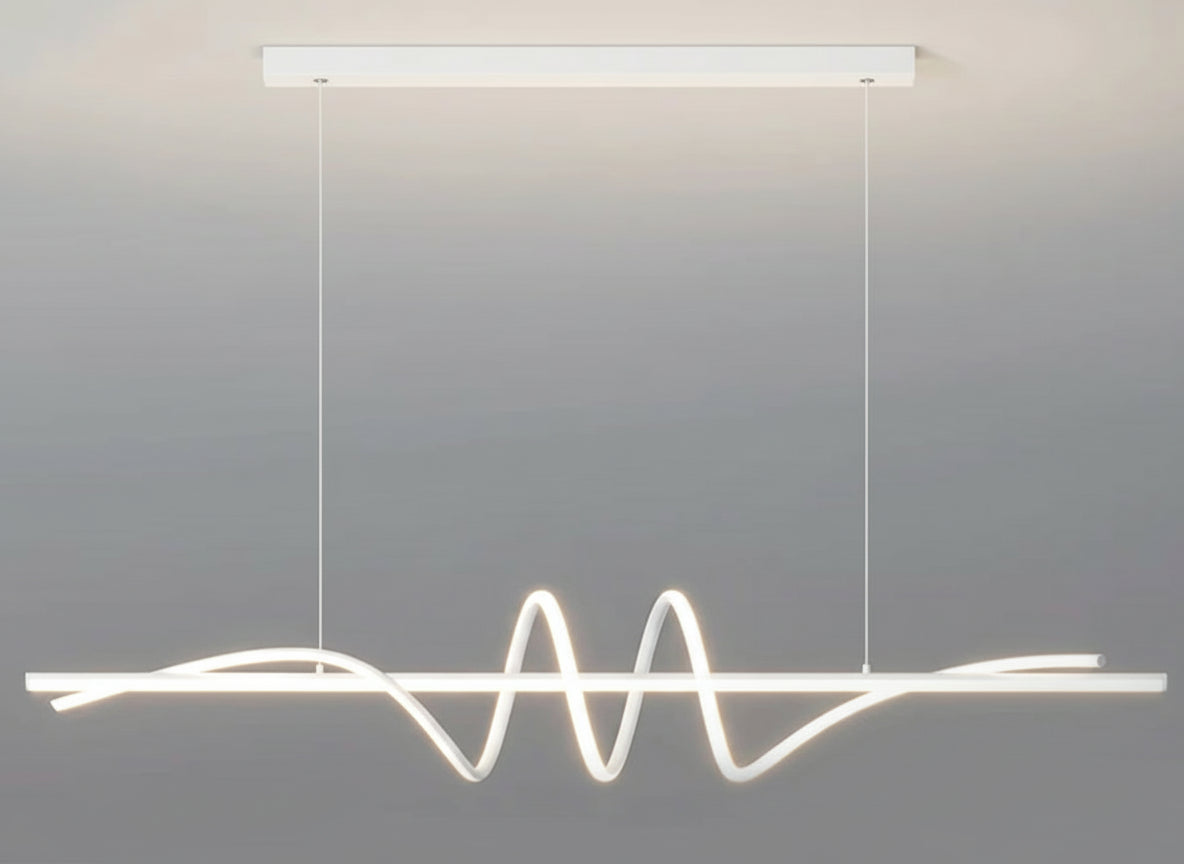 Modern pendant light fixture on a gray background