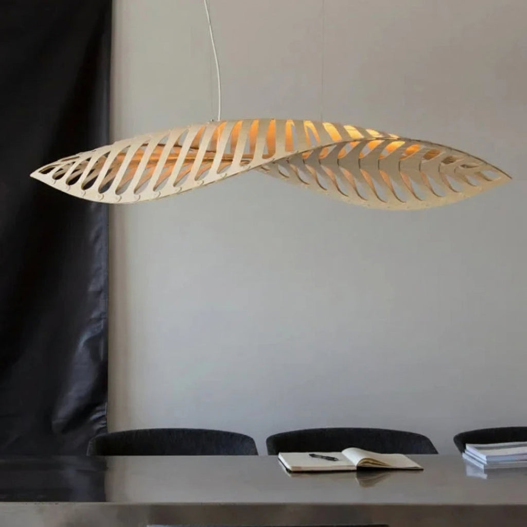 Hikari Wood Pendant Chandelier – Modern Sculptural Ceiling Light