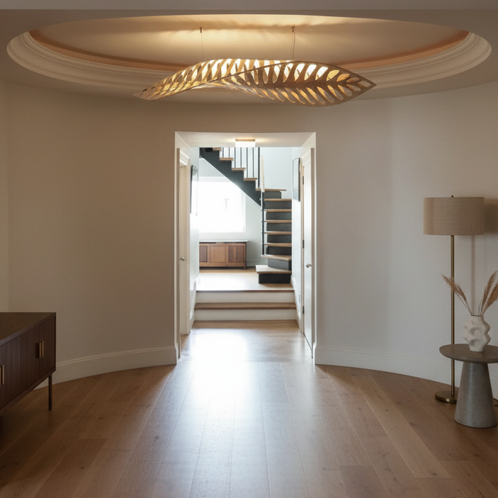 Hikari Wood Pendant Chandelier – Modern Sculptural Ceiling Light